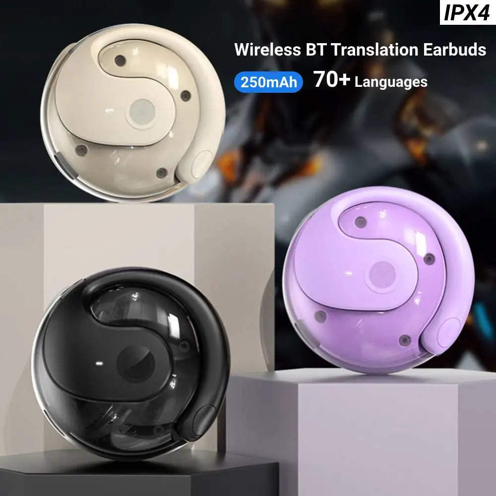 Wireless BT Translation Earbuds Waterproof Language Translation Device Real-time Translator Earphones for Learning Business