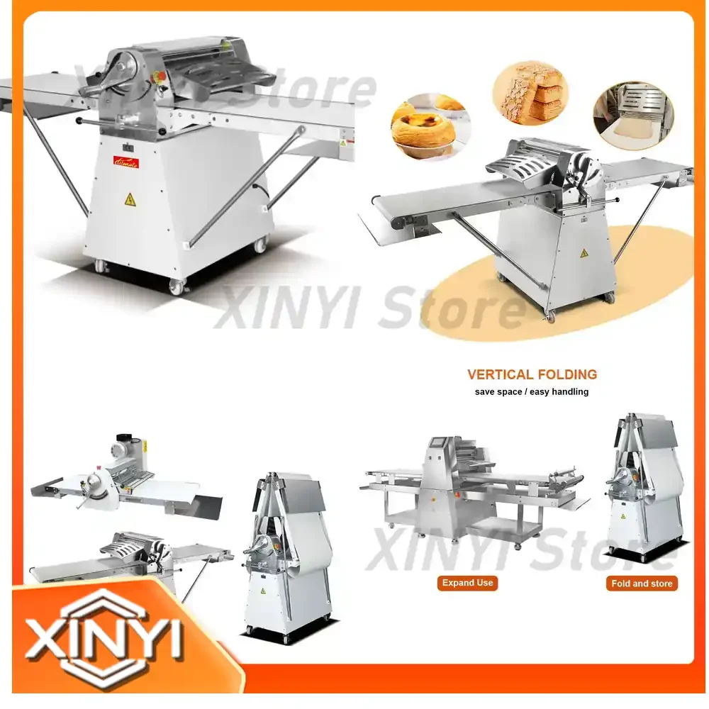 Electric Dough Roller Machine for Commercial Bakery Kitchen Equipment Vertical Dough Sheeter for Professional Baking and