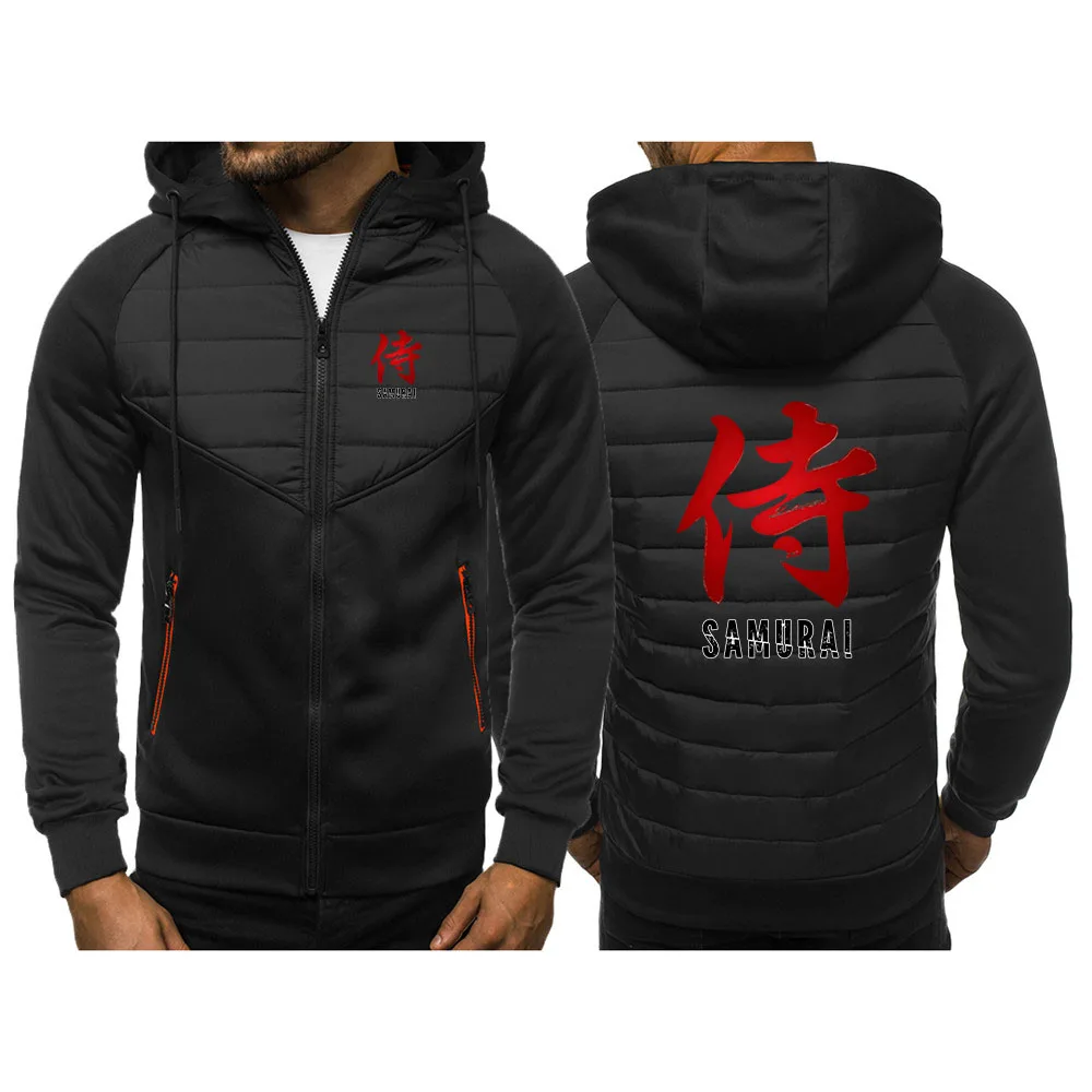 

Samurai Character The men's three-color cotton coat with a dark-colored lining and a inner layer hoodies jacket