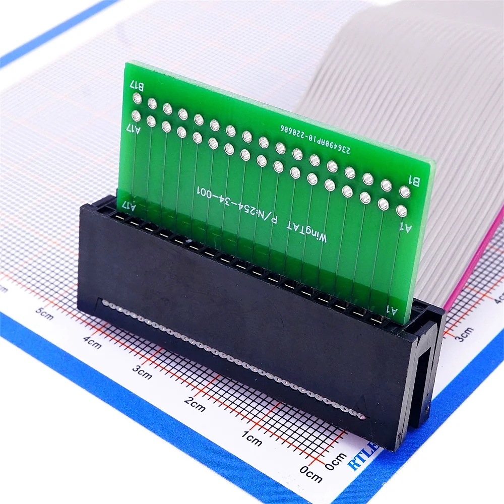 Connecteur de carte de bord, carte de Test de fente IDC 2.54 3.96 MM, pas 8 30 34 36 60 64 broches, adaptateur PCB, prise de doigt en or, 2 pièces