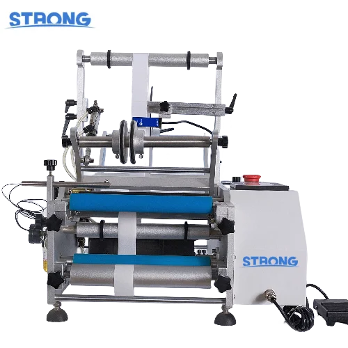 Paper Label Sticking Machine For Glass Wine Round Flat Bottle Packing Slitting Equiment