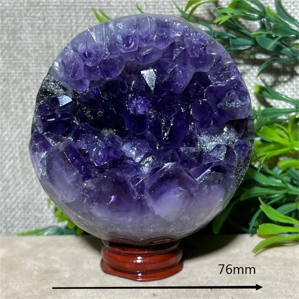 

Natural Crystal Amethyst Cluster Sphere Open Tooth Ball Beauty Quartz Healing Reiki Specimen Minerals Stone Home Decoration