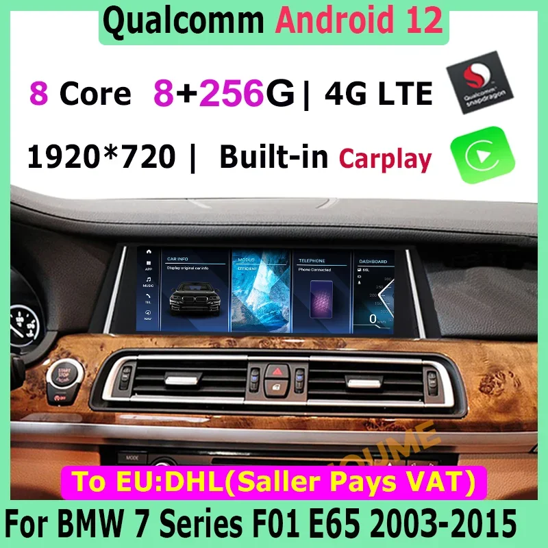 

Android 12 Car DVD Radio GPS Navigation Multimedia Player For BMW 7 Series E65 E66 F01 F02 2003 - 2015 CCC CIC NBT Carplay 4G