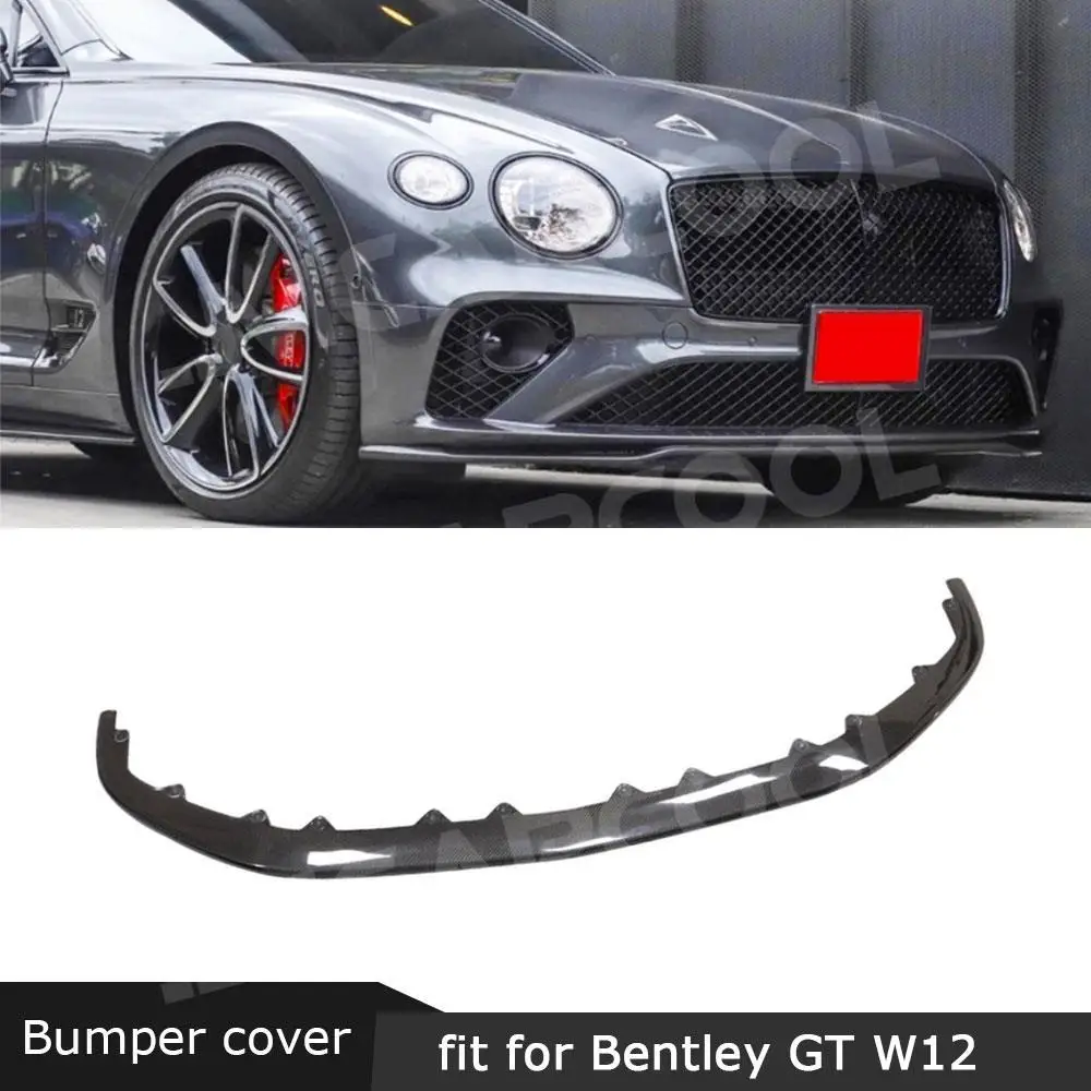 

Front Lip Spoiler For for Bentley Continental GT W12 2018-2021 FRP Head Bumper Chin Shovel Guard Carbon Fiber FRP black