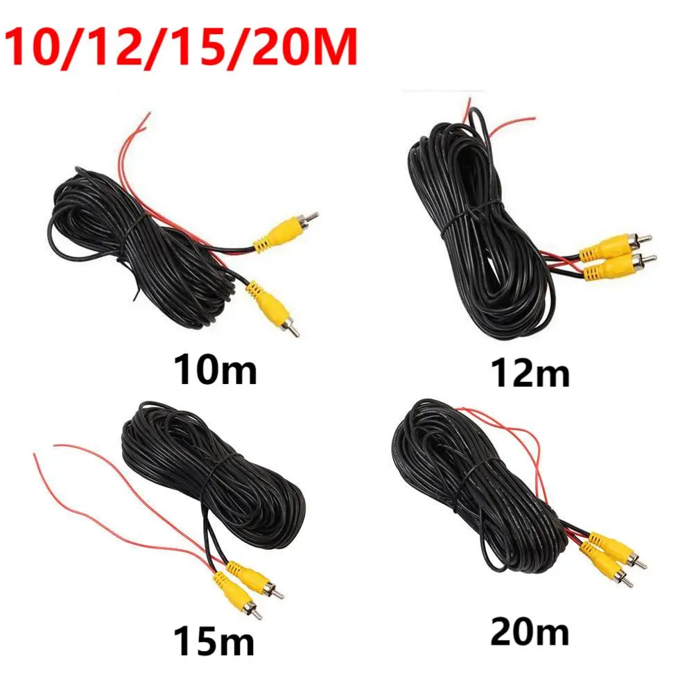 

RCA Male to Male Car Reverse Rear View Parking Camera Video Cable 20m Extension Cord Wire Connecting Car Parking Reverse Monitor