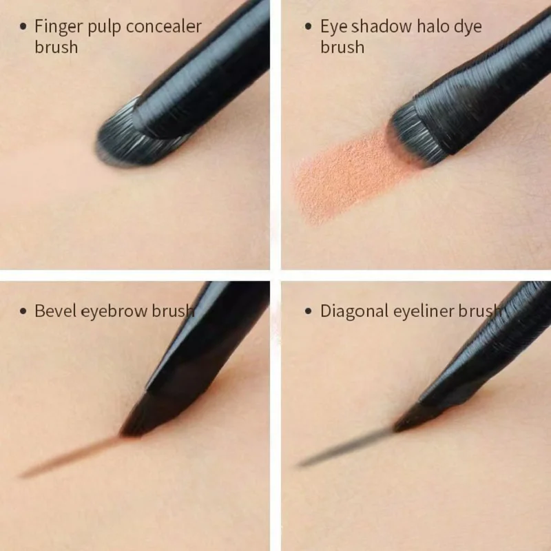 Naturalne zestaw pędzli do makijażu powiek pędzel do cieni do powiek brwi kontur Eyeliner Brush kobiety oczy kosmetyczne mieszanie szczegółów