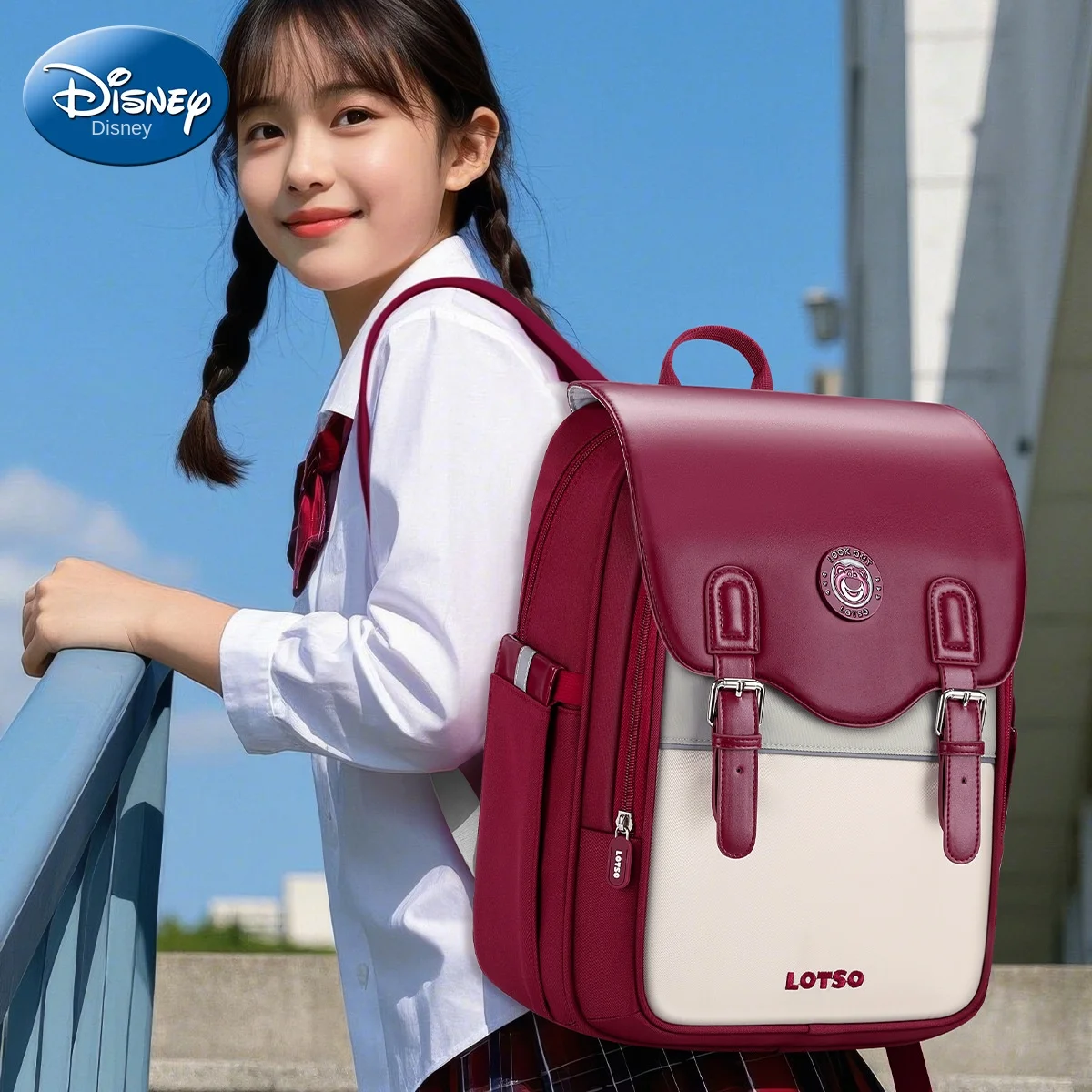 Disney Lotso School Bag For Boy Girl Spider Man Primary Student Shoulder Orthopedic Backpack Large Capacity Kids Gifts Mochilas