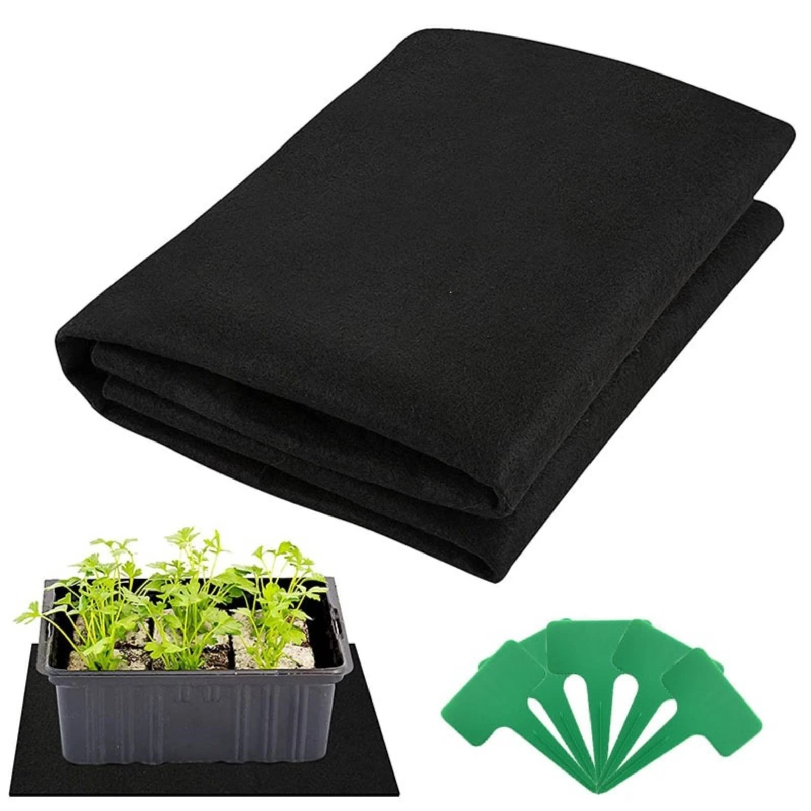 Capillary Mat with Plant Labels Absorbent Synthetic Fiber Capillary Watering Mat Gardening Tool Reusable Flexible
