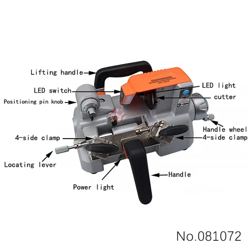 2025New design small volume lightweight key cutting machine steel XC-009 xhorse horizontal key cutting machine