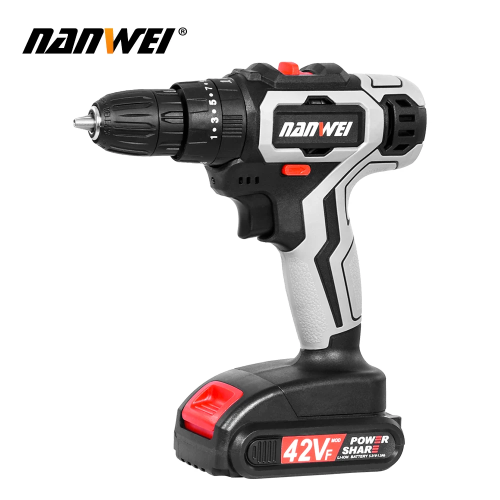 21V 3 In 1 Electric Cordless Impact Drill 13mm 2-Speed Rechargable Electric Screwdriver Drill Li-Ion Battery