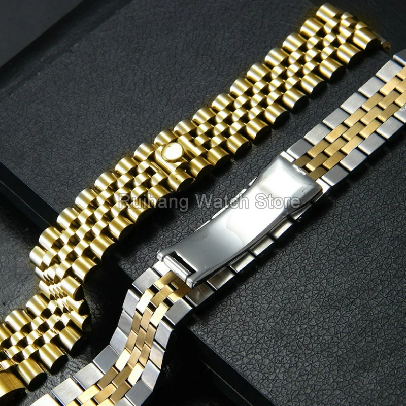 Elegant Watch Accessories for Rolex Oyster Datejust 20mm 21mm Curved Dedicated Lug End Breathable Stainless Steel Watch Strap