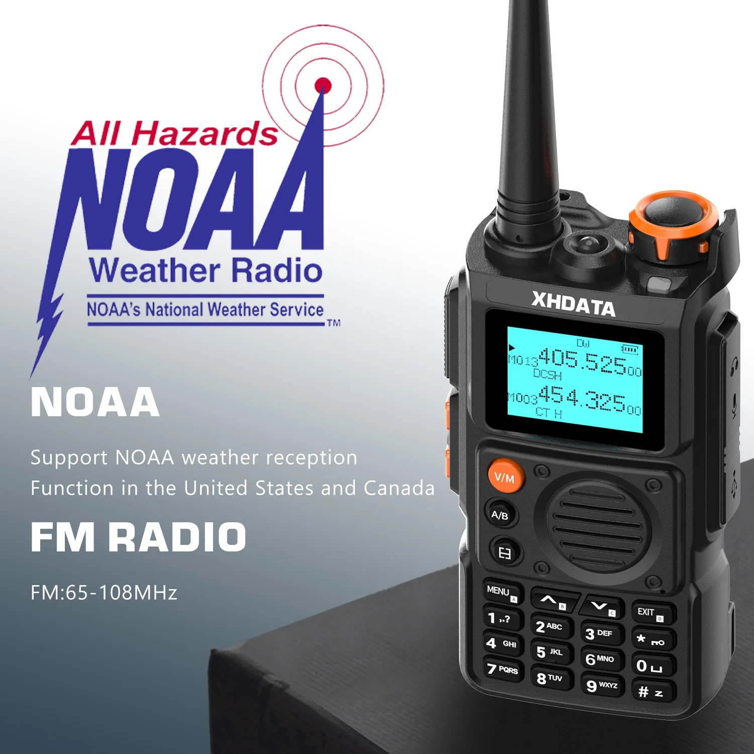 XHDATA E-100 UHF VHF Ham Radio Walkie Talkie 3000mAh Power Volledige band TypeC Opladen Draadloze frequentie Kloon Lange afstand