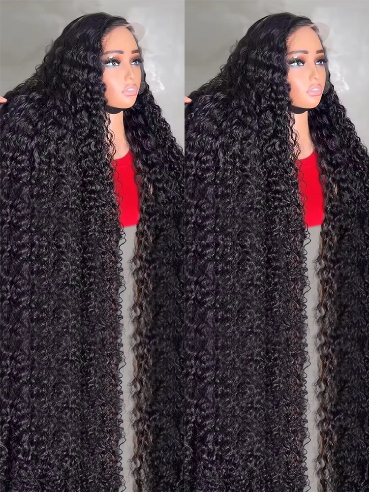 

300% Плотность 40 46 дюймов Глубокая волна Фронтальный парик 13x4 13x6 HD Вьющиеся парики из натуральных волос на кружеве Бразильская одежда Go 7x5 Бесклеевой парик