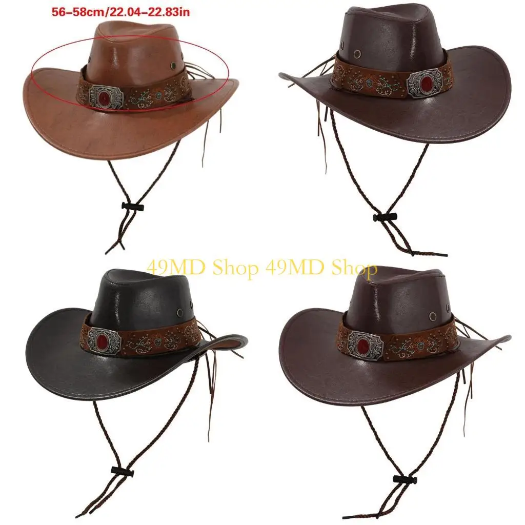 49md-classical-top-hat-adult-unisex-pu-leather-hat-masquerades-equestrian-hat-for-men