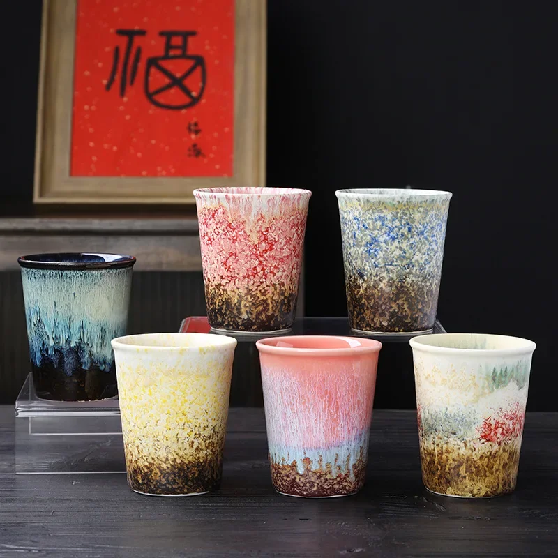 300ml Vintage Coarse Ceramic Latte Cup Ceramic Coffee Cup Kiln Transformed Ceramic Mug Modern Home Decoration Accessories
