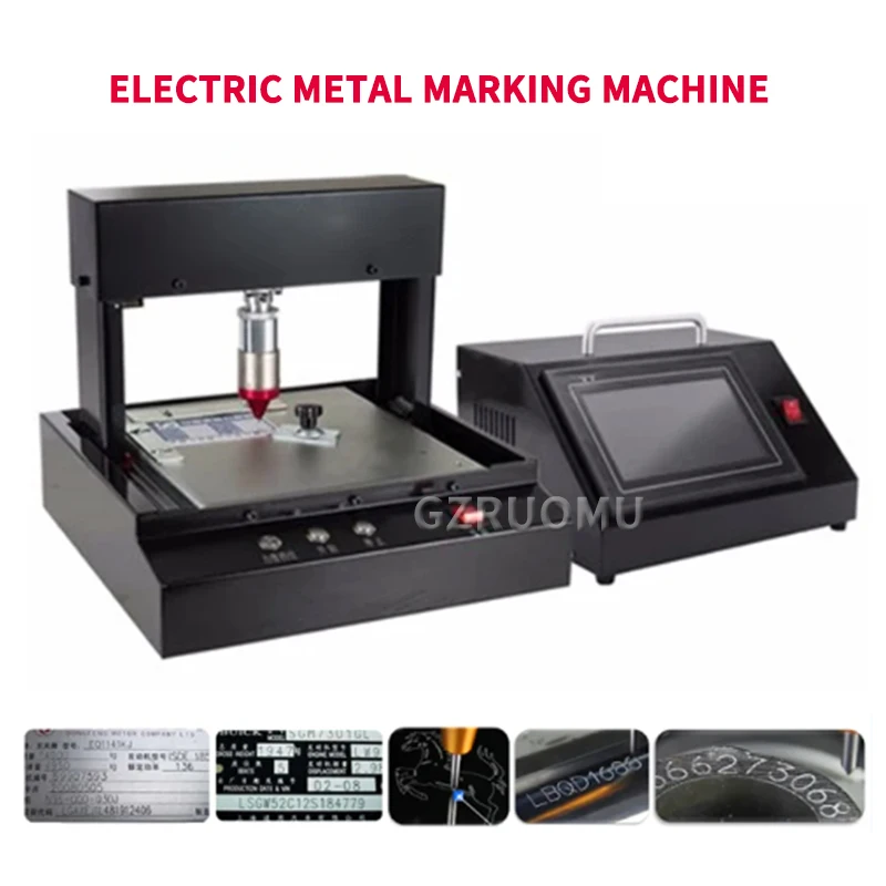 Electric Metal Nameplate Marking Machine 200W Printer Stainless Steel Engraving Engraver 190*120MM Working Size