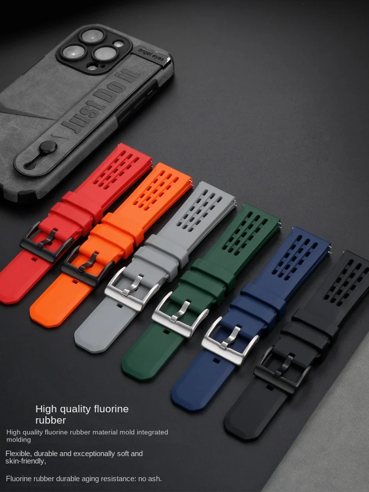 Premium FKM Strap 20/22mm for Breitling SuperOcean Quick Release Waterproof Sport Band MultiColor Soft Comfortable Fluoro Rubber
