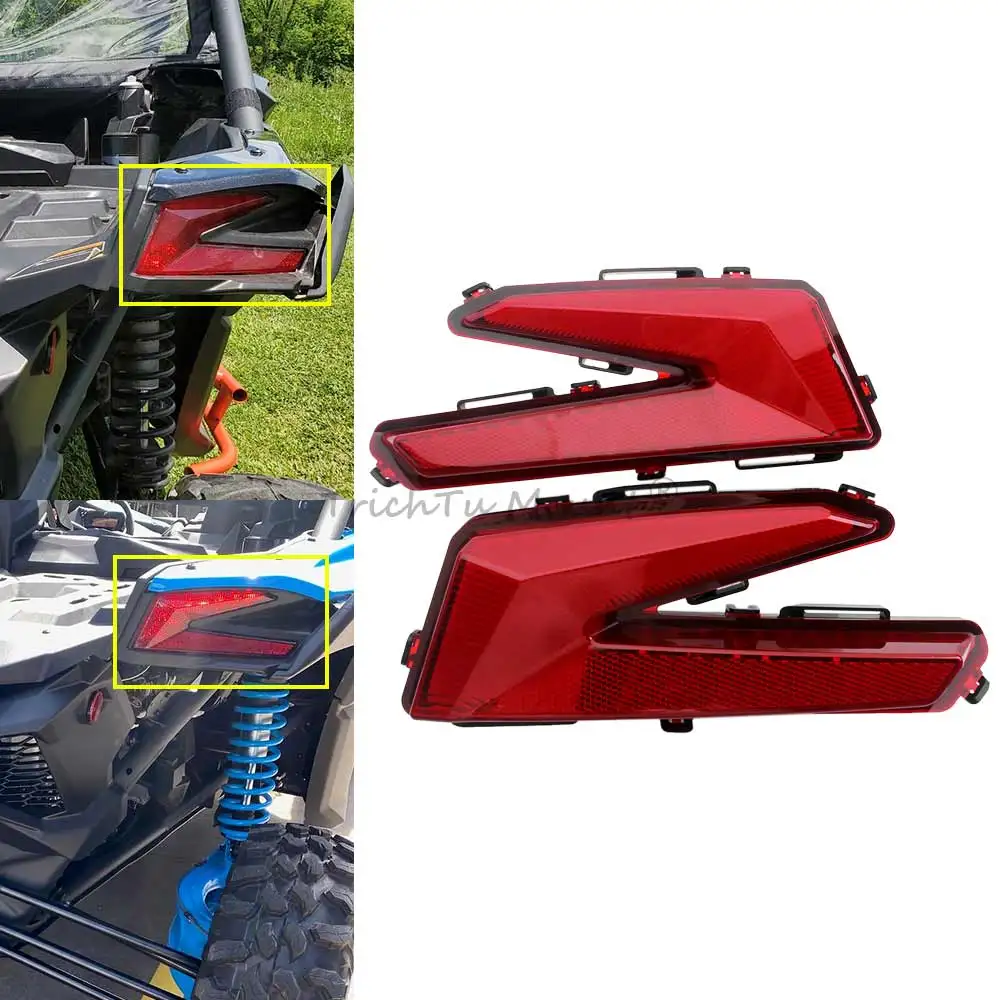 Motorcycle DC 9-16V LED Tail Light Assembly For CAN-AM Maverick Rear Taillight assembly-X3-Flowing steering-Red grille TL00290-R