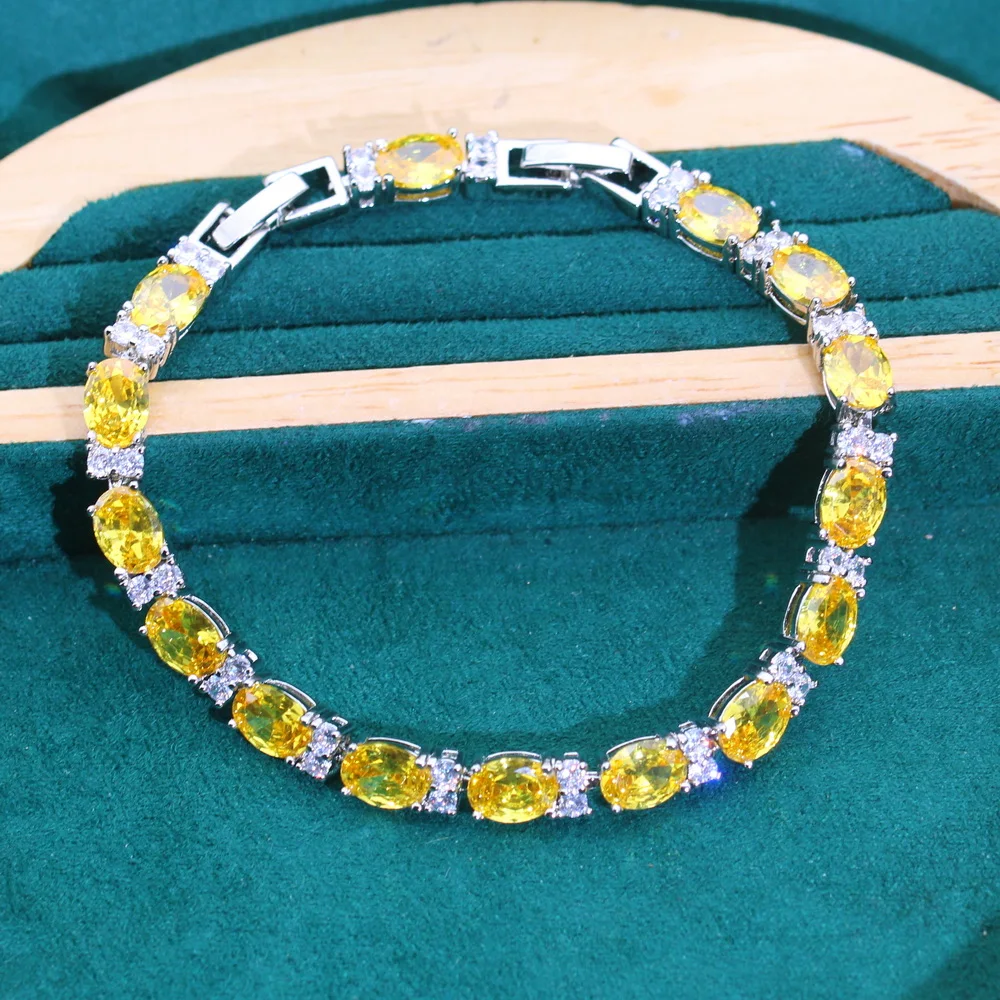 

Elegant Vintage-Inspired Bracelet with yellow synthetic zirconia for Women,Ideal for Valentine'S Day,gift for women and girl