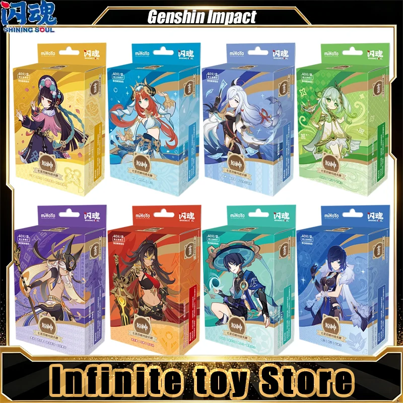 

SHININGSOUL Genshin Impact Card Vol.4 Sacred Summon of The Seven Genuine Anime Trading Cards Mystery Box Set Toys Birthday Gifts