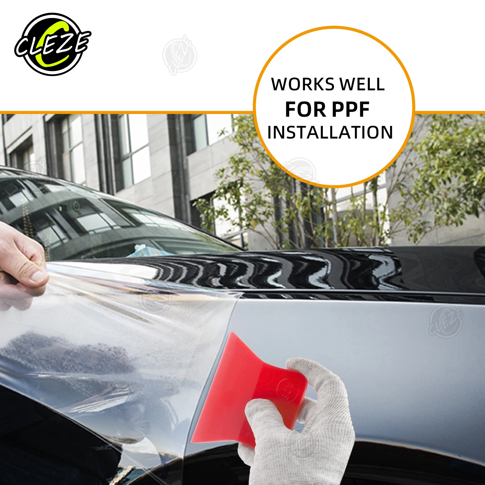 CLEZE 3PCS T Shape TPU PPF Vinyl Wrap Squeegee Kit Soft Rubber  Anti-Scratch Squeegee Set for Car Wrapping Window Tint Film
