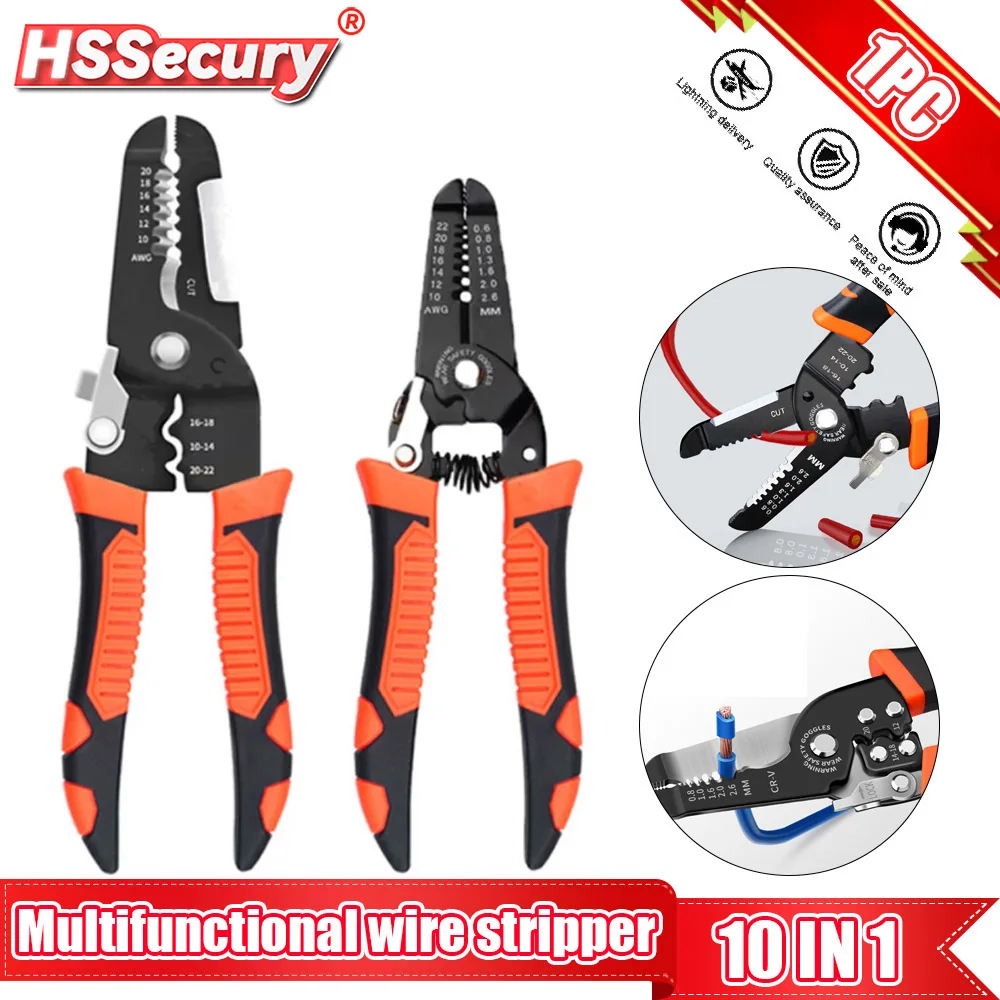 185 مللي متر تجريد العقص كماشة سلك متجرد متعدد الوظائف حلقة Crimpper كهربائي تقشير شبكة كابل المتعرية أدوات