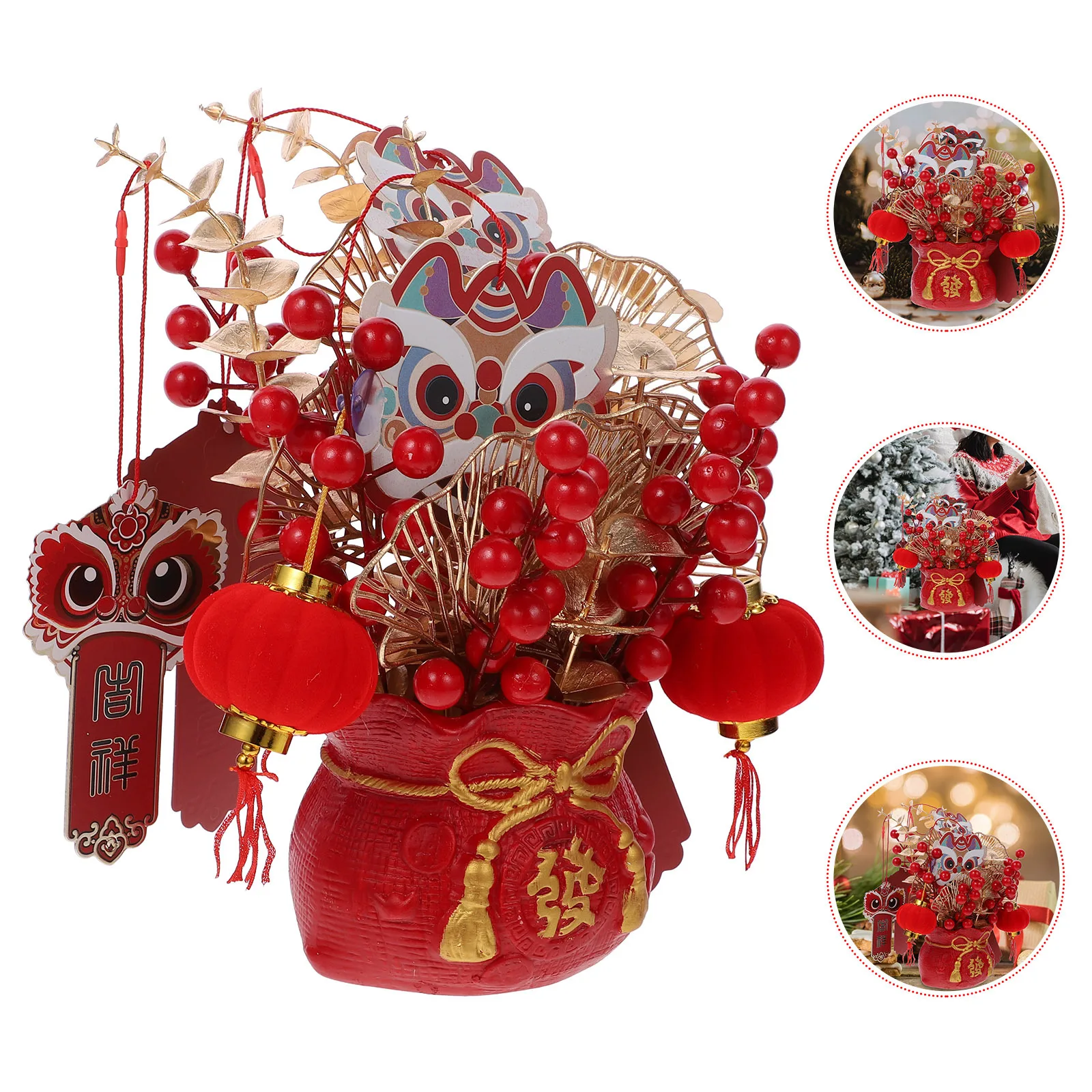 

Faux Bonsai Artificial Potted Plant Spring Festival Desktop Eucalyptus Simulated New Year Simulation