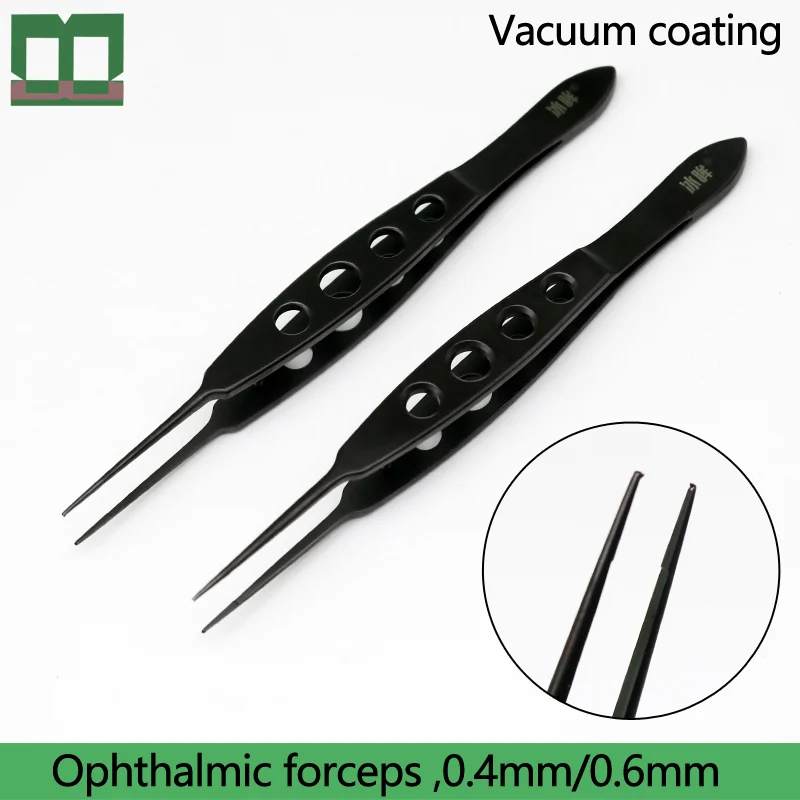 Ophthalmic forceps 0.4mm 0.6mm imported stainless steel ophthalmic instruments vacuum coating straight toothed