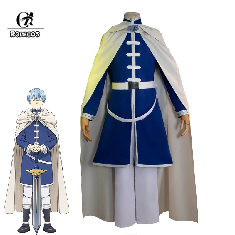 ROLECOS Anime Sousou no Frieren Himmel Cosplay Costume Men Combat Uniform Halloween Carnival Suit Full Set with Cloak