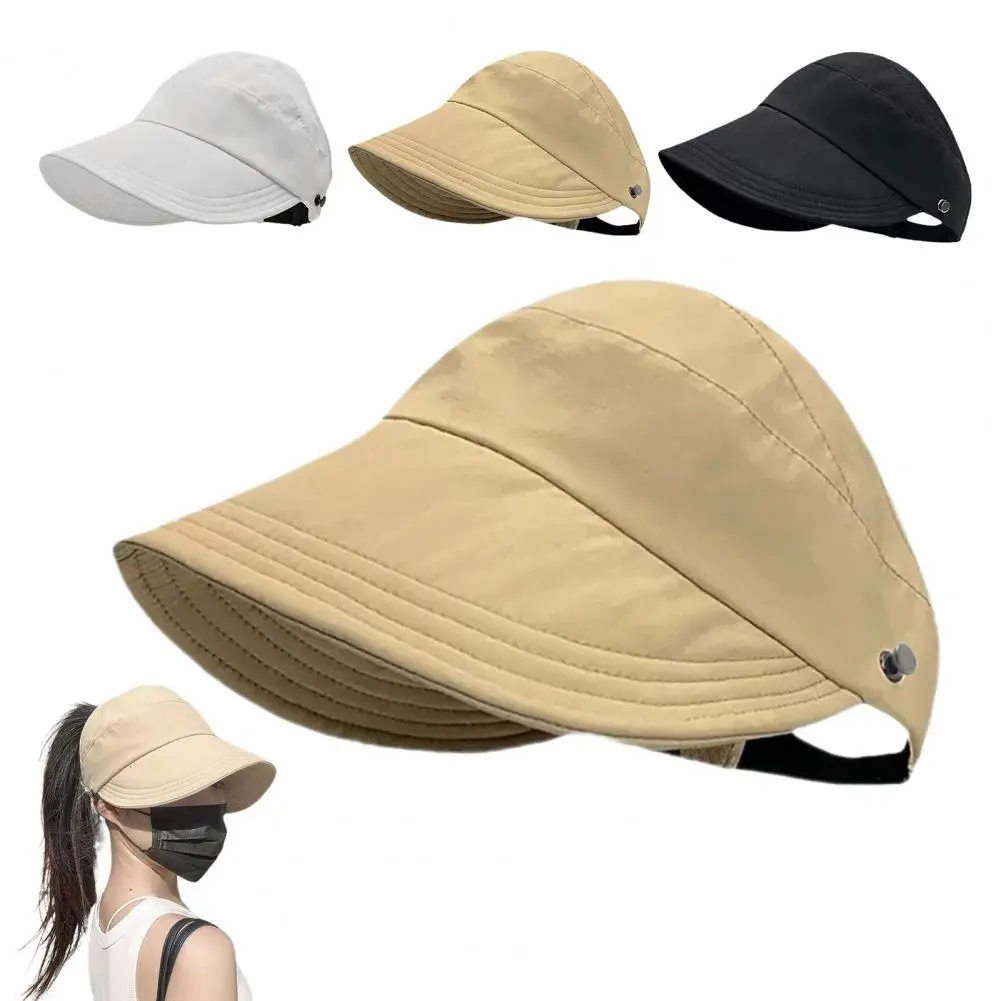 Outdoor Sun Hat With Hook Anti UV Wide Brim Sunscreen Mesh Hollow Top Cap Adjustable Gardening Travel Sun Hat 여성용 옥외모