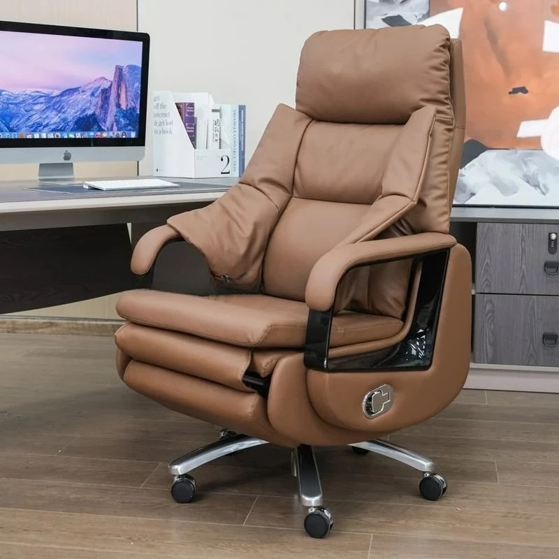 Office Chair Leather Reclining Soft Home Computer Chairs Ergonomic