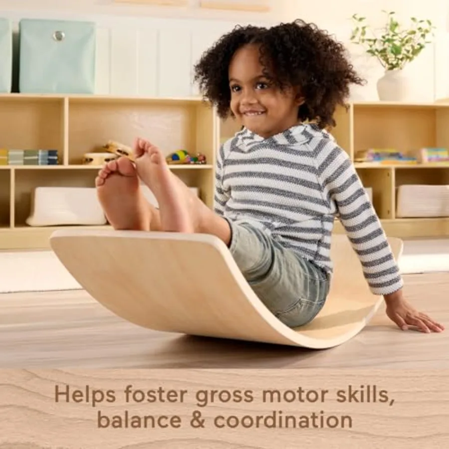 لعبة مونتيسوري الخشبية من FisherPrice لوحة توازن Rockin من جمعية مونتيسوري الأمريكية ختم التميز 31.7 بوصة مهارة حركية خشبية