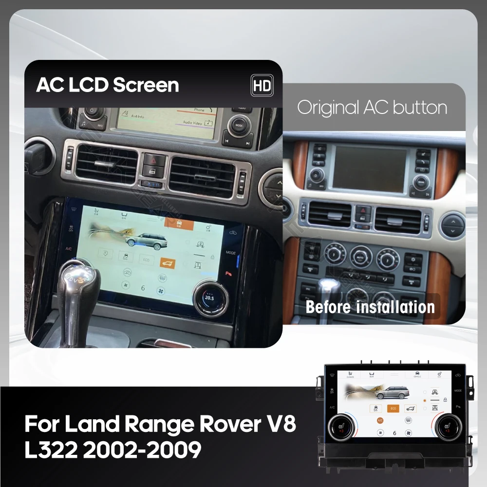 10inch LCD Screen For Land Range Rover V8 L322 2002-2009 Car AC Air Conditioning Panel Climate Control IPS HD Touch Display