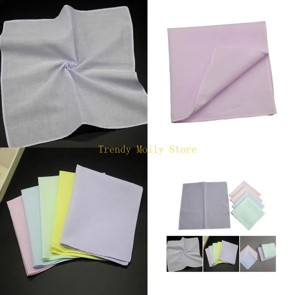 

N5KB Женские однотонные носовые платки, впитывающие носовые платки для вышивки галстуком-красителем