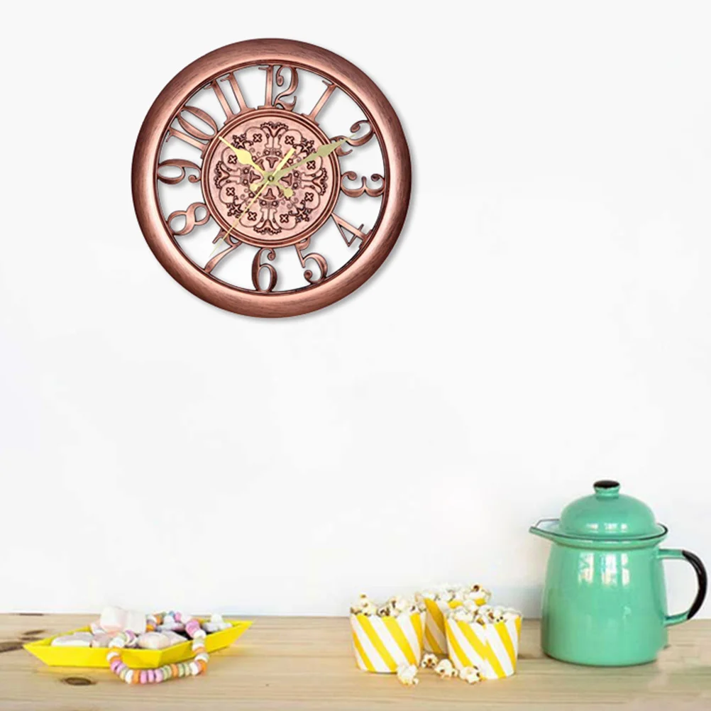 

11 Inch Round Retro for Living Room Vintage Wall Clocks Household Decorative Silent