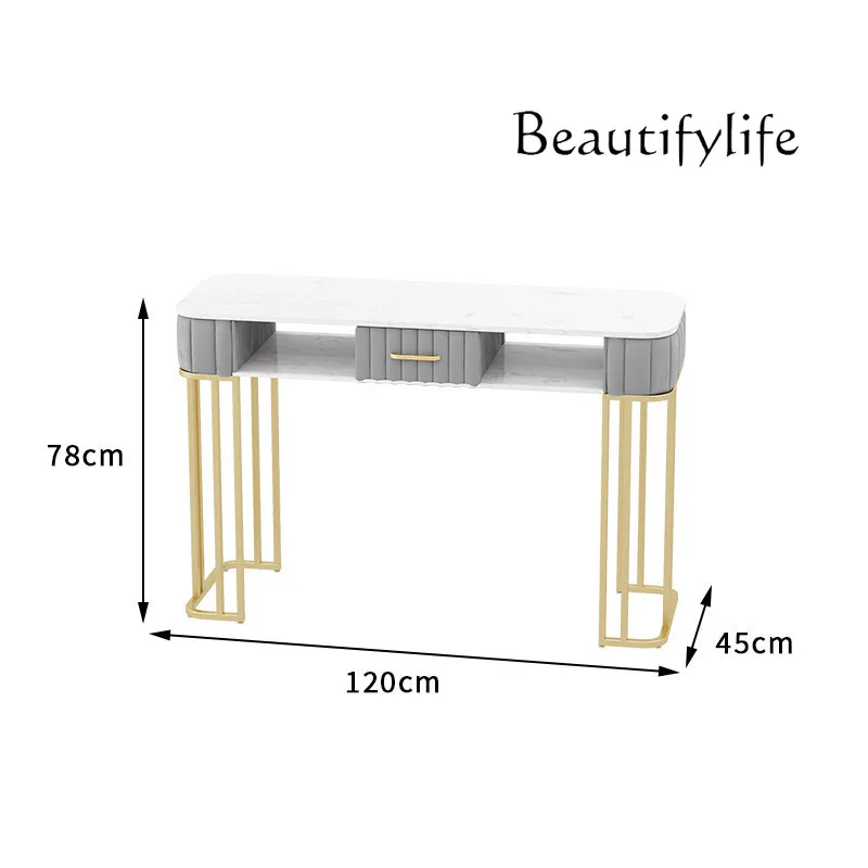 

ins style manicure shop tables and chairs Nordic fashion double-layer flannel with drawers manicure table