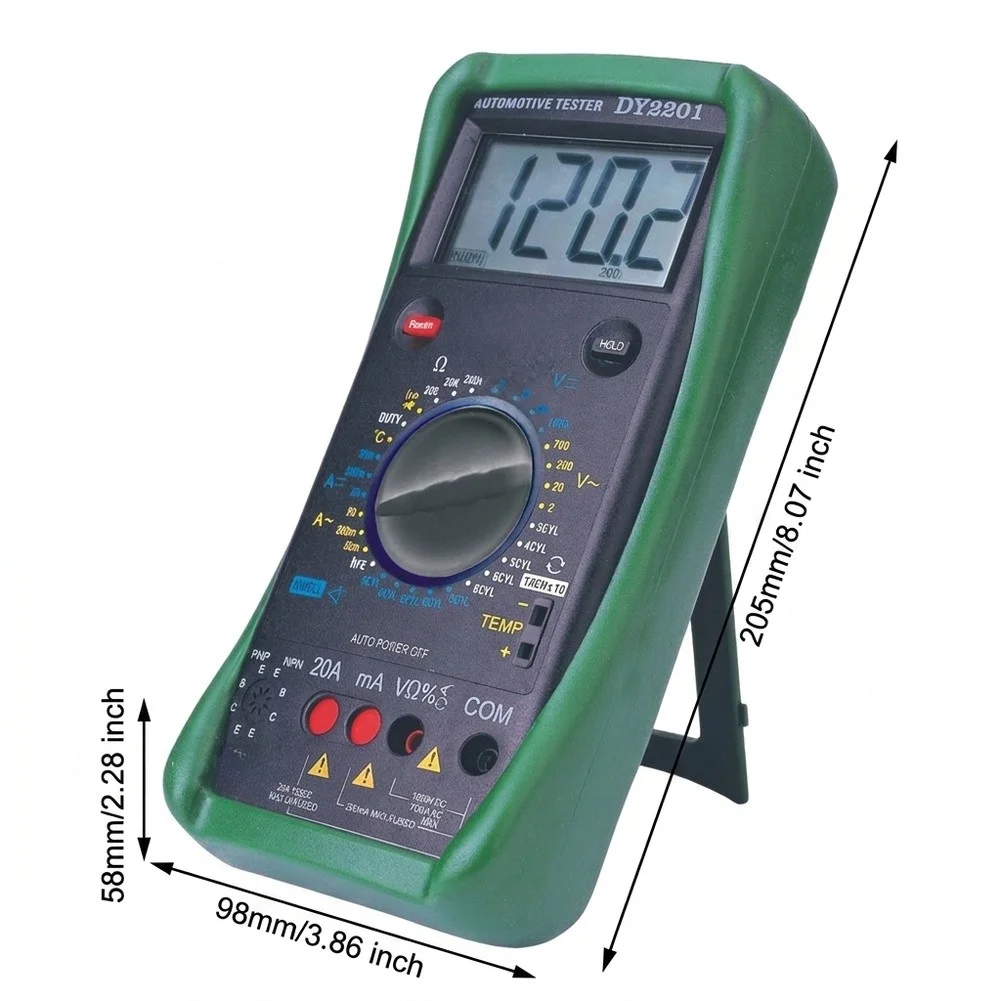 Car Electrical Tester DY2201 Digital Multimeter for Battery State of Charge Wiring Harness Integrity and Ground Testing