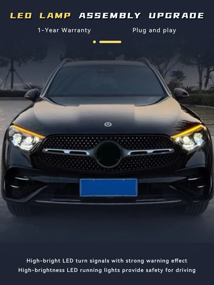 Newest Style Headlights for Cars Benz GLC 2023 2024 2025 Front Lamp Projector Lens DRL Full LED Turn Signal Car Accessories