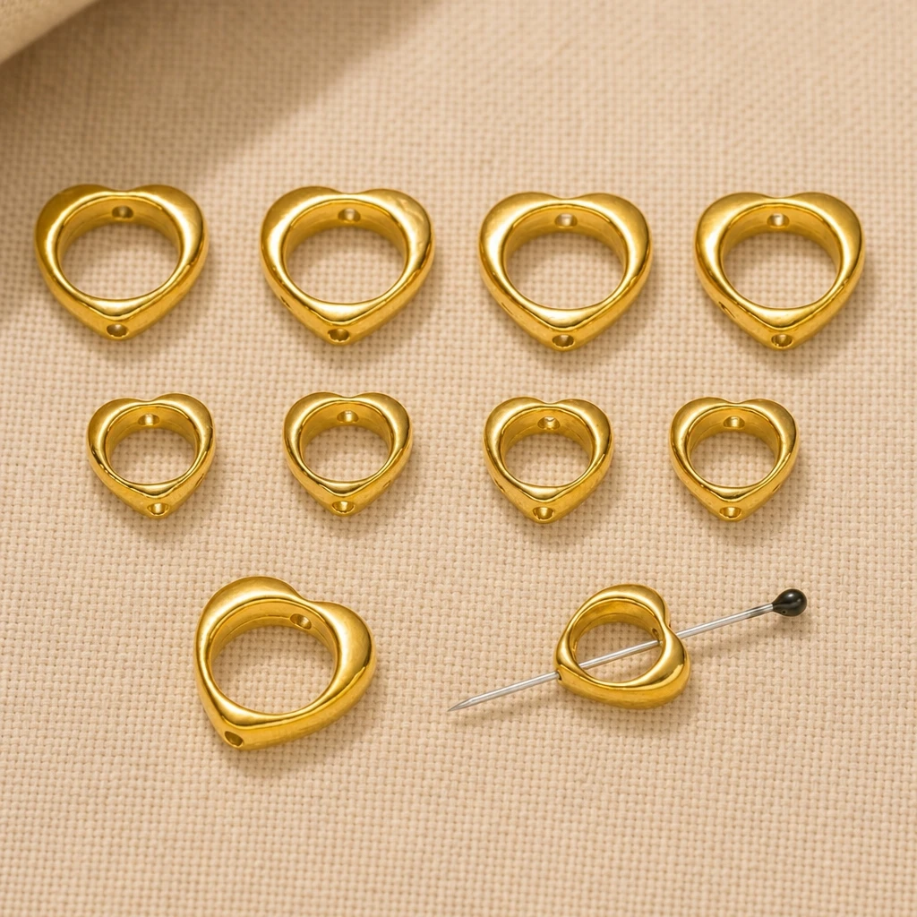 5er- und 10er-Pack Edelstahl Herz- und Augenform Hohlrahmen-Anhänger Verbinder PVD Herz Halskette Armband Anhänger Schmuckherstellung – Detail 2
