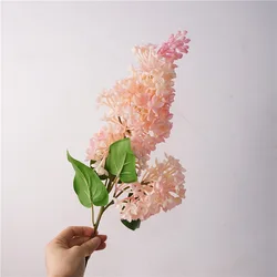 2Pc Hand-feel 2fork Lilac Rally Flower Latex PVC Artificial Flowers Table Decoration for Wedding Hydrangea Party Home Deco Flore