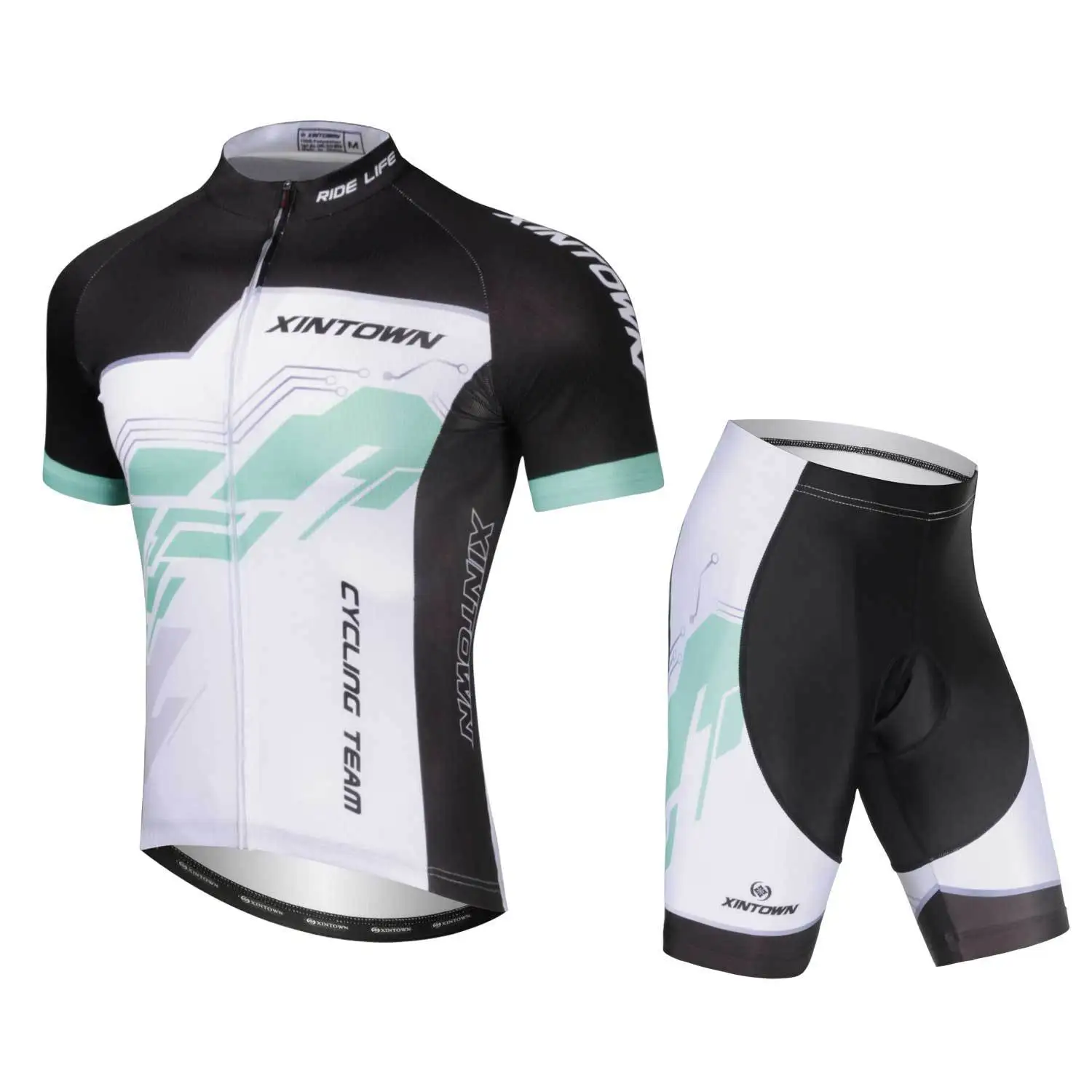 

XINTOWN Men's Summer Short Sleeve Cycling Jersey Set New Printed Bike Suit MTB Road Bicycle Sports Clothing