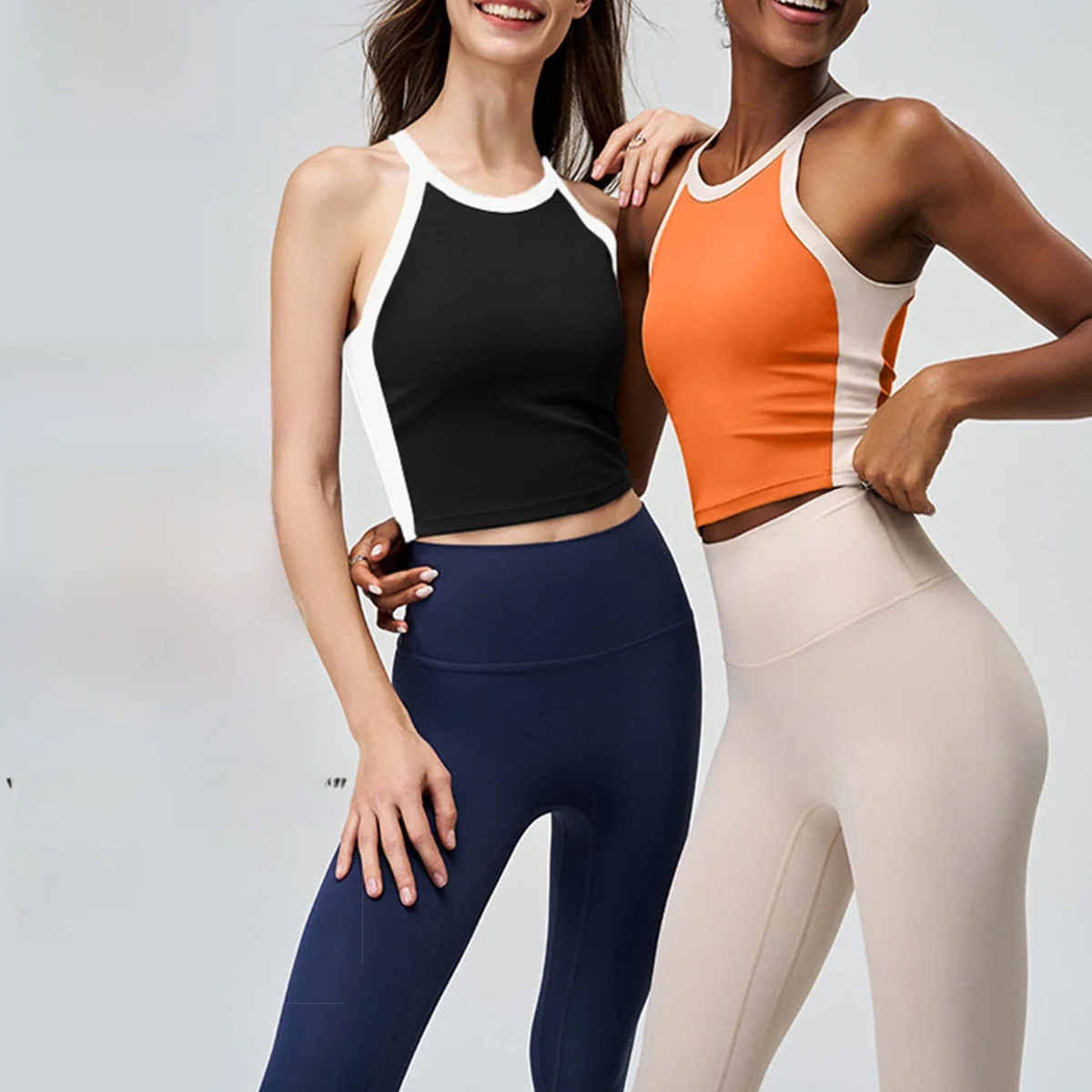 

Beautiful Back All-In-One Vest Sleeveless Top for Yoga Medium to Low Intensity Shockproof Sports Bra Women's Fitness Clothing