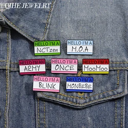 Hello I'm A Brooch Enamel Pins Custom Personality Social Dialog Box Metal Brooches Clothes Lapel Badge Jewelry Gift For Friends