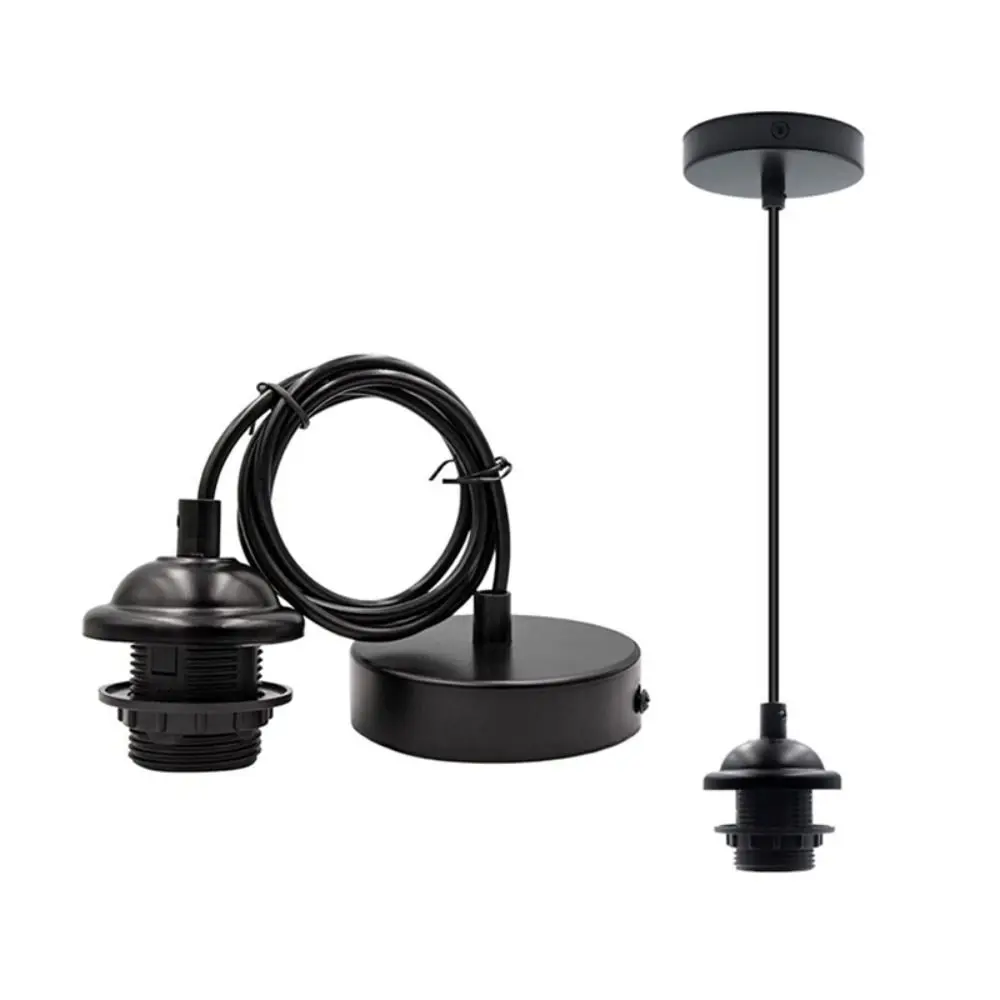 

with 1M Cable E27 Hanging Lamp Holder Half teeth Screw Ceiling Lamp Base Black White Plastic Shell Lampshade Base Pendant light