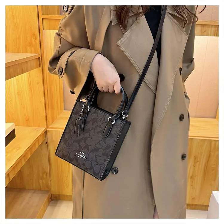 حقيبة حمل مطبوعة كلاسيكية جديدة للنساء، حقيبة كتف قماشية عصرية، محفظة كروس متعددة الاستخدامات للاستخدام اليومي، حقيبة يد ريترو شيك