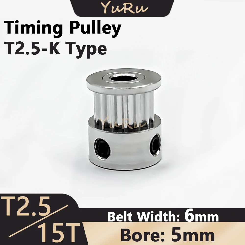

T2.5 15Teeth Timing Pulley Bore 5mm Belt Width 6mm Tensioning Wheel 15T T2.5 Synchronous Pulley 3D Printer Parts