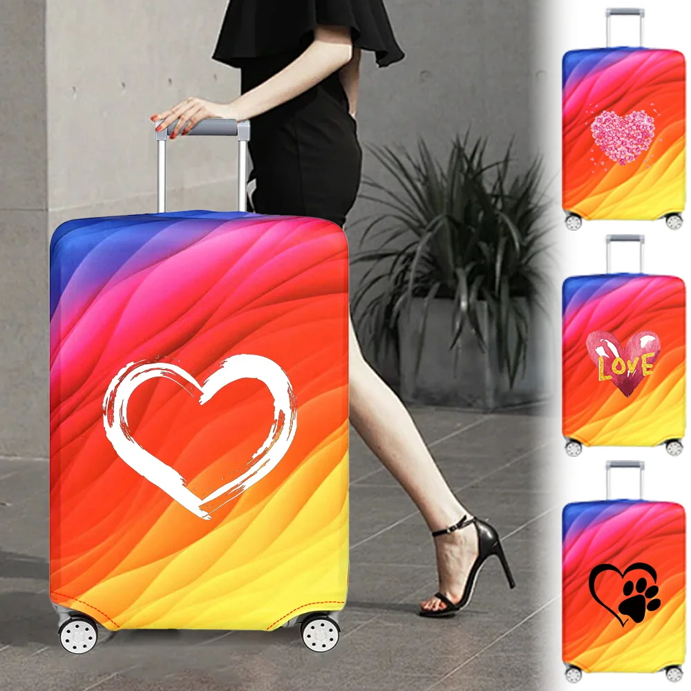

New Luggage Cover Travel Accessories Protective Case 18-32inch Trolley Box Suitable Reusable Love Printing Series