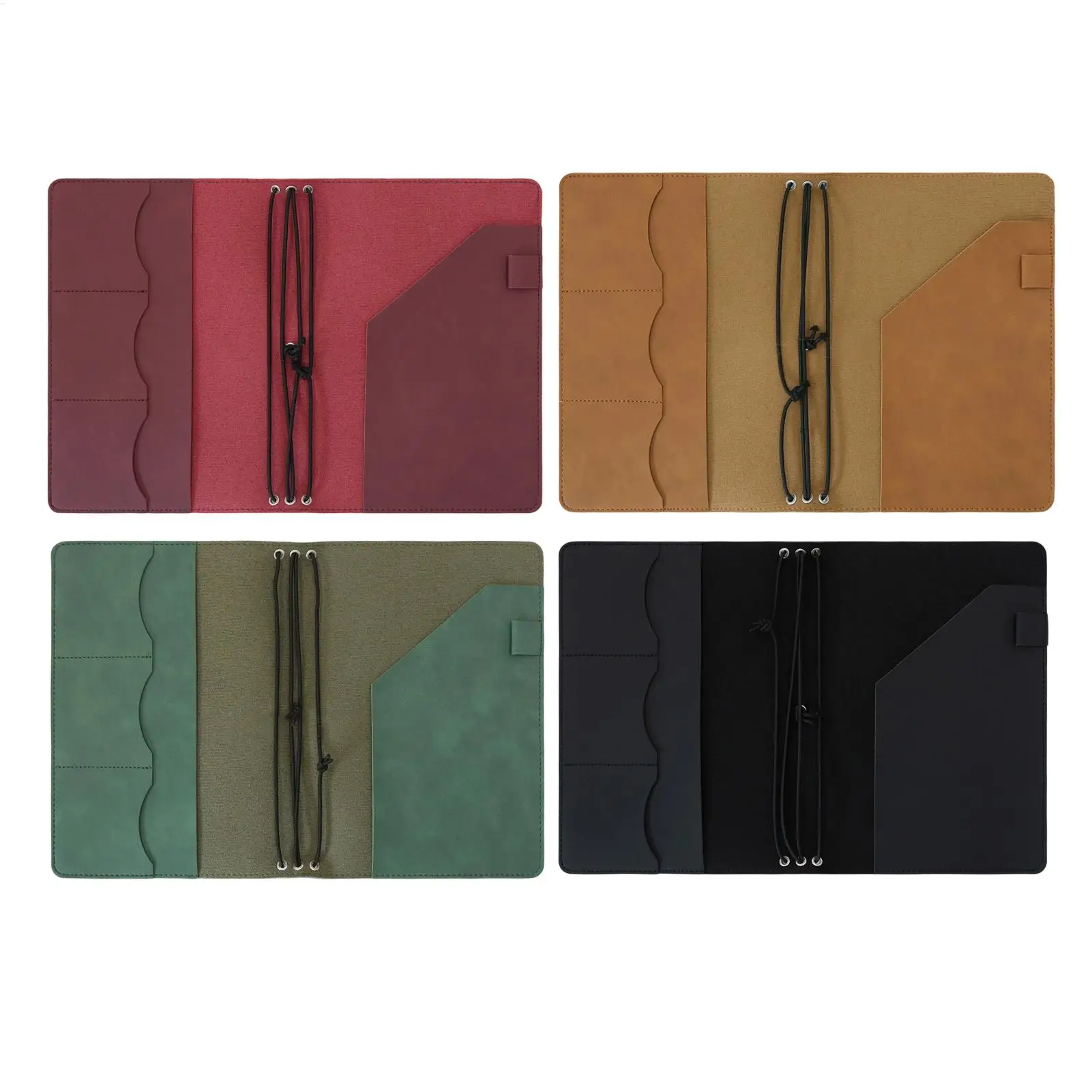 A5 Notebook Cover Vintage PU Leather Journal Sleeve Elastic Band Planner Protective Case Travelers Refillable Diary Folder Gift