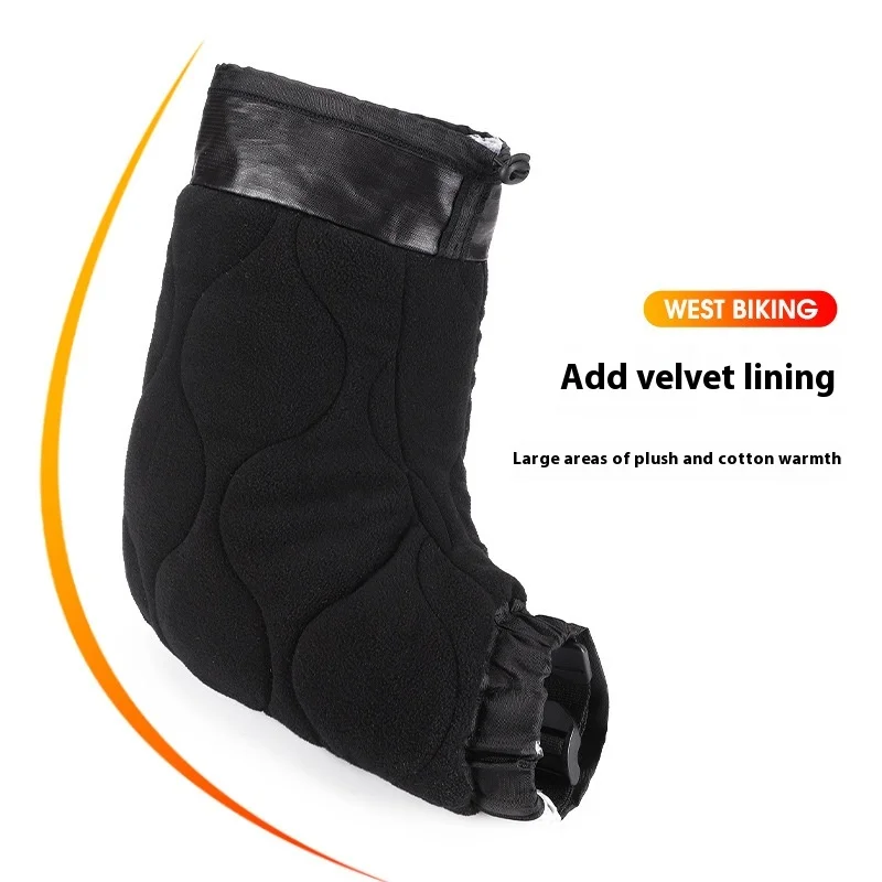 قفازات الدراجة المقاومة للرياح، أغطية مقود الدراجة الحرارية المبطنة بالصوف لشتاء الدراجة الإلكترونية على الطرق الجبلية