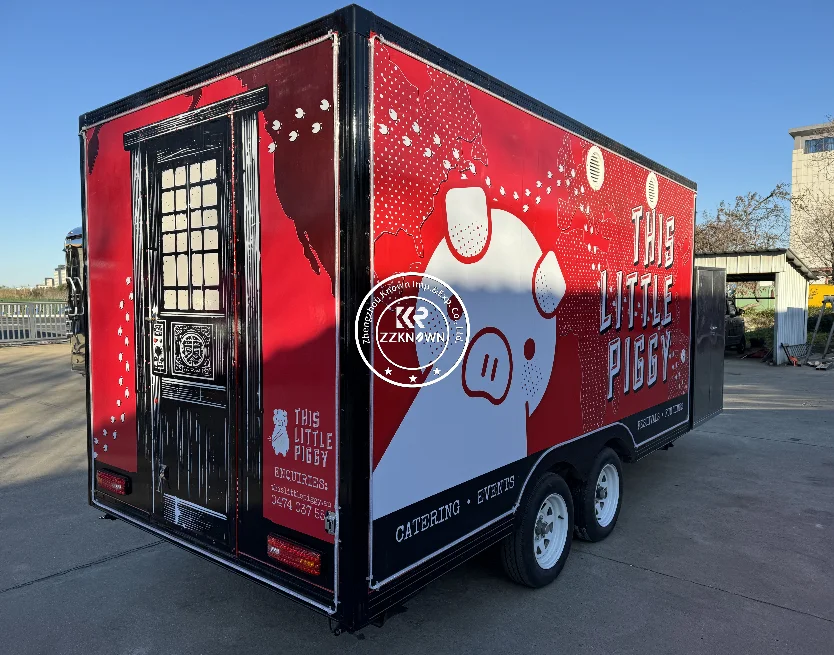 شاحنة طعام متنقلة لتقديم الطعام مقطورة مجهزة بالكامل في الهواء الطلق المحمول البيرة الآيس كريم عربات القهوة مقطورات الطعام مجهزة بالكامل